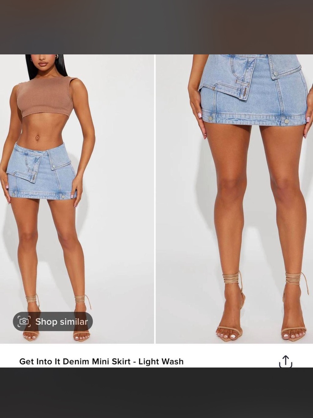 Fashion Nova Get Into It Light Blue Denim Mini Skirt